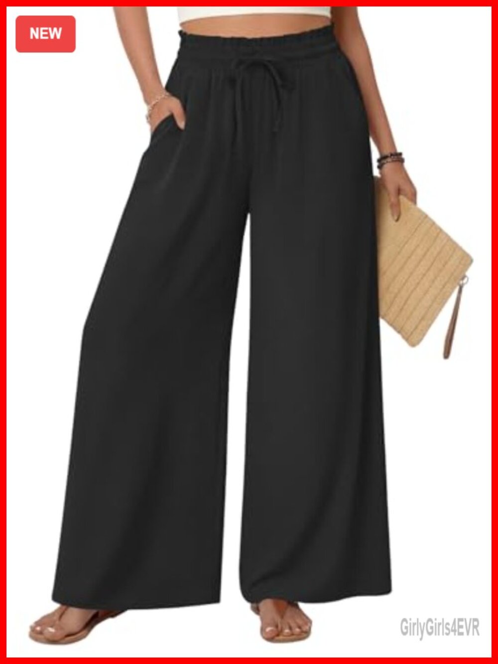 Wide Leg Palazzo Pants High Rise Flowy Gaucho Boho Teacher Outfits